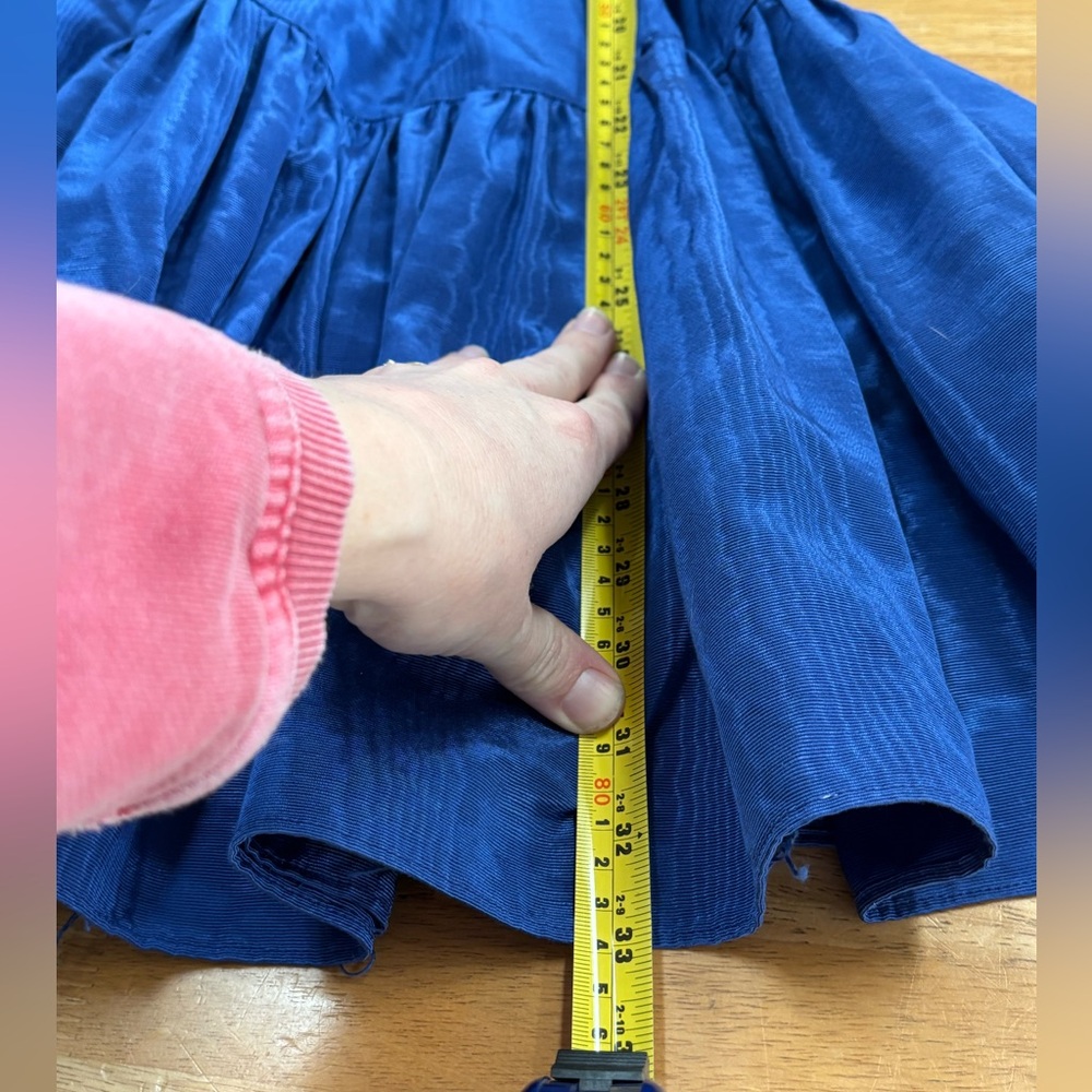 BATSHEVA blue puff long sleeve tiered cocktail dress S - Picture 7 of 7